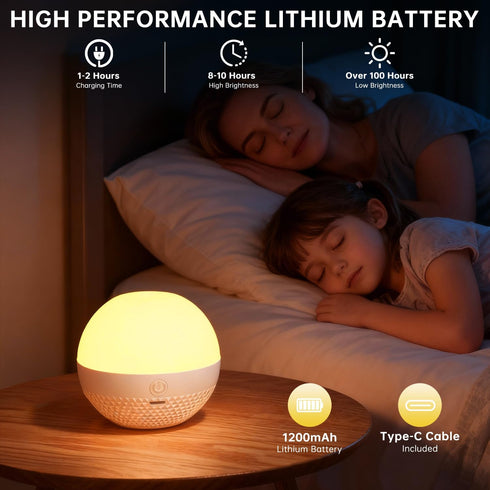 BYSYGLOBE Dimmable 16 5 Night Light, Touch Lamp for Bedroom, RGB Colors, Brightness, Portable Rechargeable Bedside