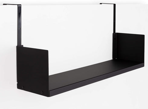 Wallniture Libro Cubicle Shelf - 24" Cube Storage Organizer with Hooks, Home Office Desk Organizer (Black)