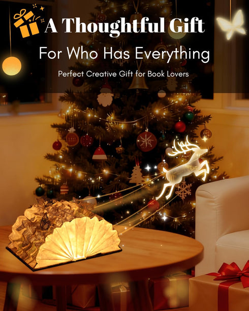 Book Shaped Light, Mothers Day Gifts BookLamp for Book Lovers Gifts,Van Gogh Iris Design Foldable Lamp Perfect