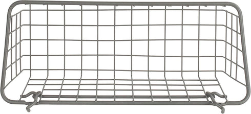 Spectrum Pegboard & Wall Mount Wire Basket Small, Industrial Gray Storage Organizer for Garage and Crafts