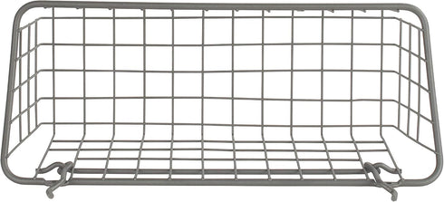 Spectrum (Pack 2) Pegboard & Wall Mount Wire Basket Small (Industrial Gray) - Storage & Organizer for Garage, Tools