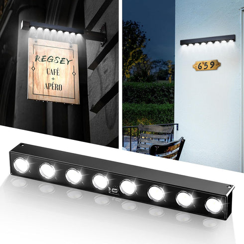 RaStatic Solar Real Estate Sign Posts Lights - Outdoor Dusk to Dawn Solar