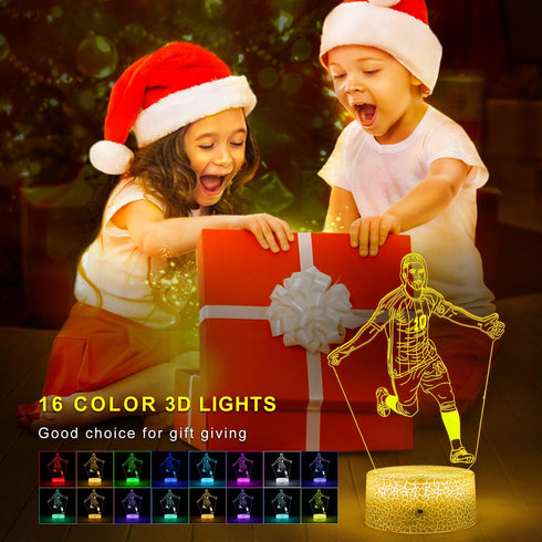 ZeHaiYlf #10 3D Dimmable (01) Argentina Soccer Player Illsuion Lamp for Boys,with Remote & Smart Touch, lampFootball