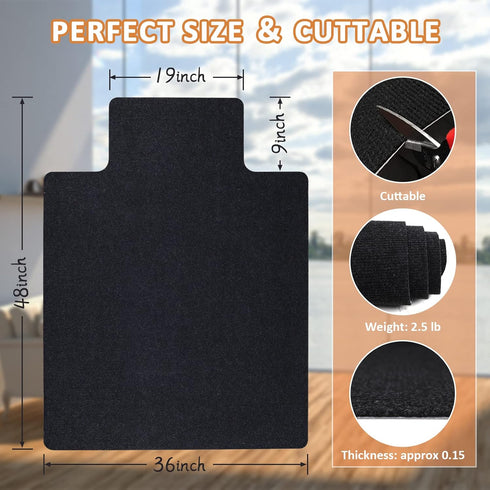 HomeMall Hardwood and Tile Floor Office Chair Mat, 48"x36" Non-Slip Low-Pile Floor Protector for Rolling Chair