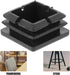 12pcs NUOBESTY Black Plastic Tubing Caps End Inserts for Furniture Legs Table Feet Protectors Square Tube Plugs Floor