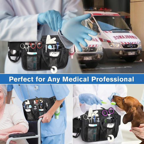 Pack Pack SITHON Nurse Fanny with Tape Holder, Multi Compartment Medical Gear Pocket Nursing Organizer Belt Bag, Apron
