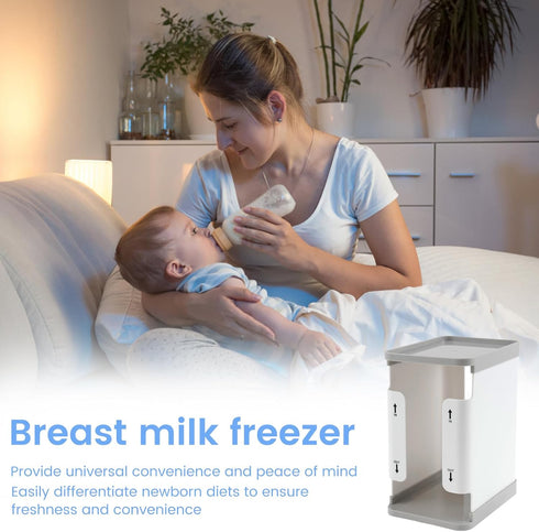 ZLHETWT 1700ml Breastmilk Freezer Organizer, Clear Freezer and Fridge Organizer Bins Reusable Breast Milk Storage Tower