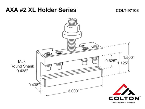 AXA #2 XL Quick Change Tool Holder, Model 250-102XL, ZiN Coated