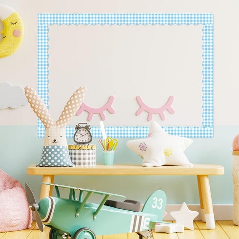 Whaline 164ft Buffalo Plaid Bulletin Board Borders, 5 Rolls Spring Easter Die-Cut Trim for Classroom