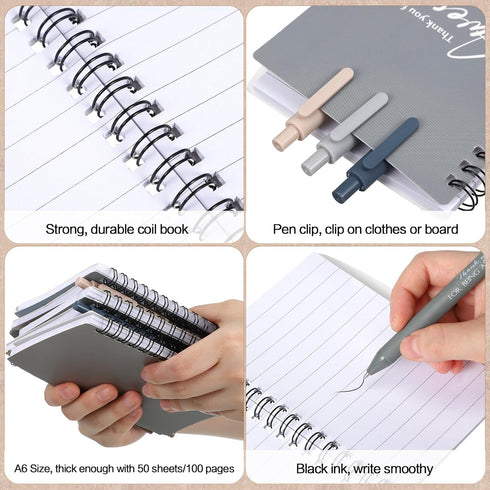 Honoson 30 Sets Employee Appreciation Gifts, Mini Spiral Inspiration Notebook with Ballpoint Pen, Bulk Christmas Gift