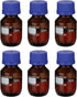 PATIKIL 6 Pack Reagent Media Storage Bottles, 50ml Borosilicate Glass with GL32 Blue Screw Cap