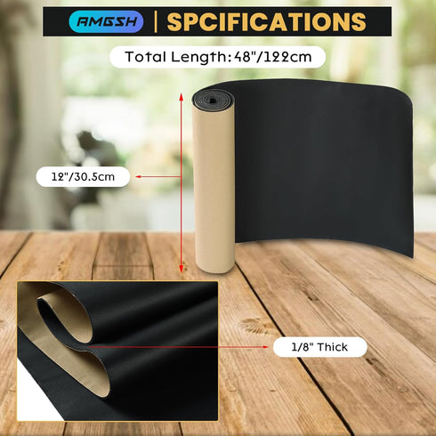 Sponge Neoprene with Adhesive Foam Rubber Sheet - 1/8" Thick, 12" Wide X 48" Long for DIY Gasket Sealing