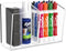 HBlife Acrylic Magnetic Dry Erase Marker Holder, 2 Compartments, Storage Organizer Cup for Fridge, Locker