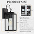 RLdream 11.8-inch IP65 Dusk to Dawn Outdoor Wall Lights, Black Exterior Light Fixture with Clear Tempered Glass