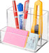 Clear Acrylic Pencil Holder for Desk, 3 Compartment Marker Organizer for Home, Office, Classroom, Bathroom