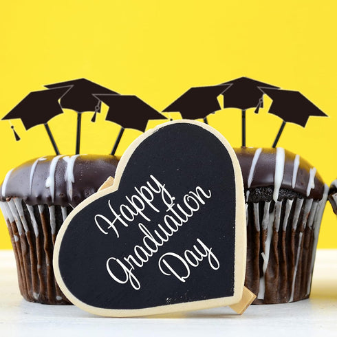 Whaline 600pcs Graduation Cap Stickers, Self-Adhesive Black Graduation Hat Labels for Party Decor