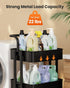 Pipishell 3 Tier Mesh Utility Cart, Rolling Metal Organization Cart with Handle and Lockable Wheels for Kitchen Living