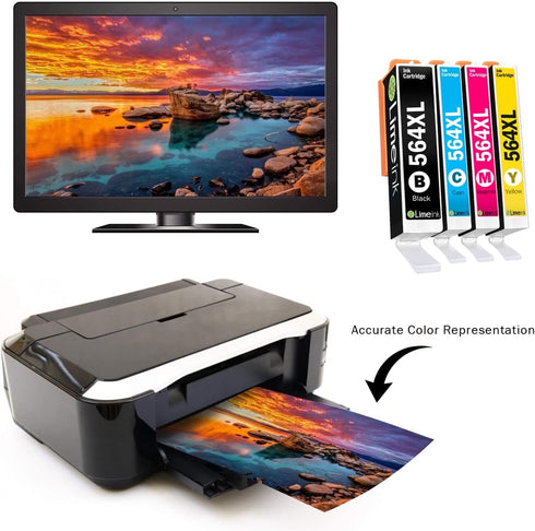 Limeink Compatible Ink Cartridges Combo Pack for HP 564 & 564XL - 4 Pack for HP Printers