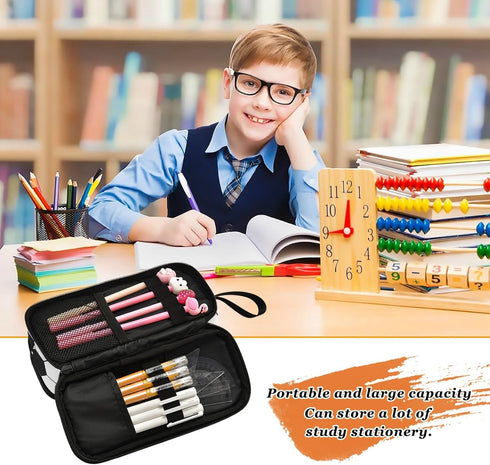 XUWU Soccer Ball Large Capacity Pencil Case, 3 Compartment Pencil Pouch for Office School, Large Storage Bag