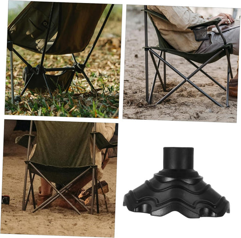3.03X3.03 Inch Set 4 Chair Leg Caps Anti-Slip Floor Protectors for Indoor Outdoor Use Folding Camping Chairs Furniture