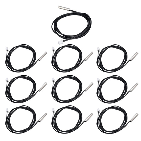 10Pcs Thermistor Sensor, NTC PVC Strong Anti Interference Ability Temp Temperature Probe 5x25mm Cylindrical Head for Constant Temperature Control(15K B3950), Temperature and Humidity Sensor