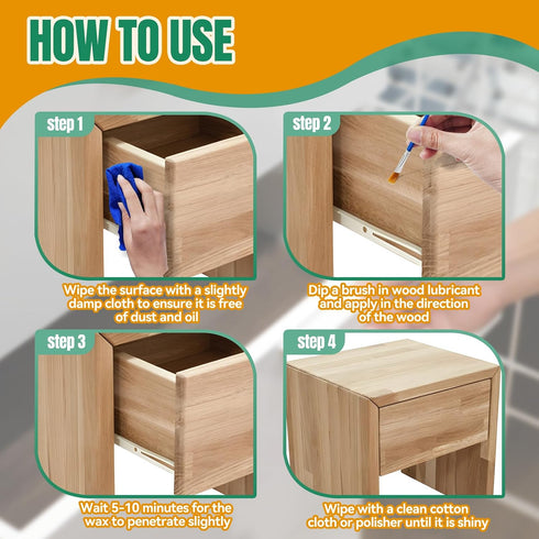 WANJAO 200g Wood Lubricant, Drawer Slide Lubricant Wax Multi-Purpose Wood Lubricating Paste Eliminates Noise Suitable