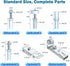Bifold Door Hardware Repair Kit - 4 Packs Bi-fold Sliding Closet Doors Replacement Parts Include Top & Bottom Bracket, 3/8" Pivot, 7/8" Guides Wheel, for Folding Pocket Door Accordion Door Barn Door