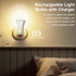 2 Pack Emergency Rechargeable Light Bulbs, Battery Operated Backup, 9W E27, 8500K, Self-charging LED Light Bulbs