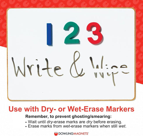 Double-Sided Magnetic Dry-Erase Board, 12"L x 8.75"W Each, Set of 5, Mini Whiteboard