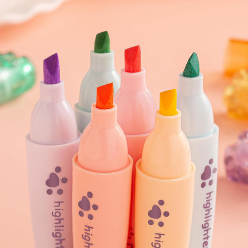 ACCloud 6 Highlighter Marker Pens Chisel Tip, Quick Dry, No Bleed, for Bible Study Notes Office Back to School Supplies
