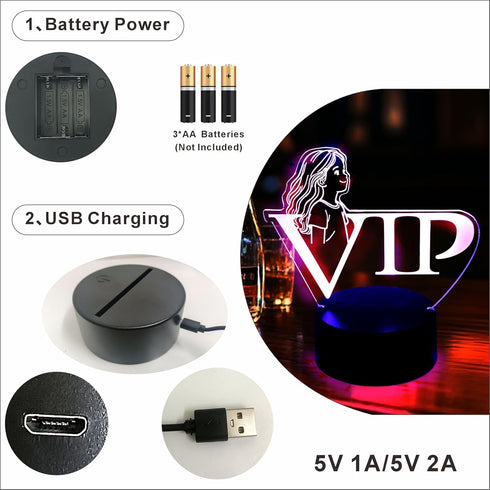 LED Lights Table Sign with Writing Pen - Battery Powered Party Supplies, Color Changing Wedding Decorations Table