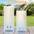 (4"x8" 4"x10" Set 2) Solar Candles Outdoor Waterproof, Outdoor Candles with Sensor Timer Waterproof Flameless Candles