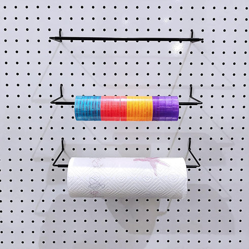 5 Pack Extendable Pegboard Paper Towel Holder, Pegboard Hook for Workshop, Garage, Kitchen, Laundry Room