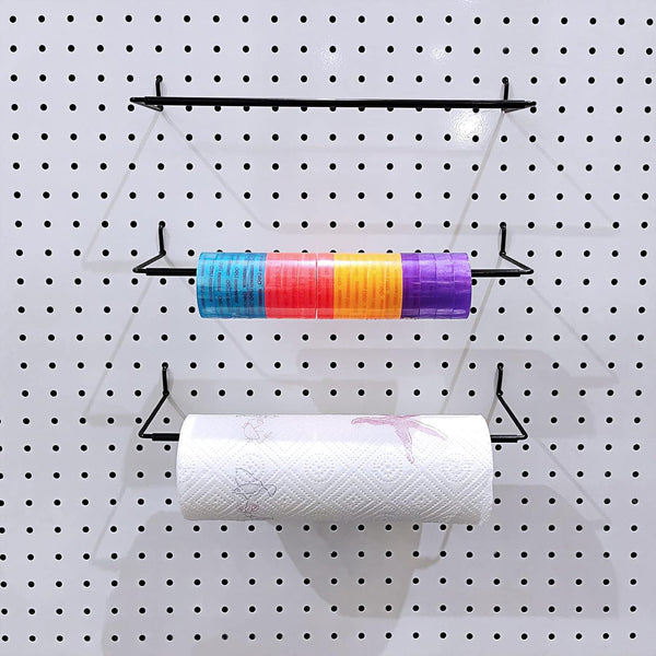 5 Pack Extendable Pegboard Paper Towel Holder, Pegboard Hook for Workshop, Garage, Kitchen, Laundry Room