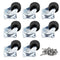 Luomorgo 1 inch Dia Swivel Caster Wheels, Heavy Duty 8pcs, Rubber Base with Rectangle Top Plate & Bearing