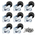 Luomorgo 1 inch Dia Swivel Caster Wheels, Heavy Duty 8pcs, Rubber Base with Rectangle Top Plate & Bearing