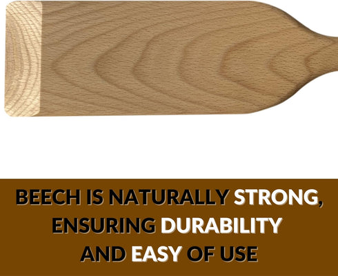 Giant Wooden Mixing Paddle 36-in Beech, Heavy Duty Stirring Spatula for Cooking, Brewing, and Camping