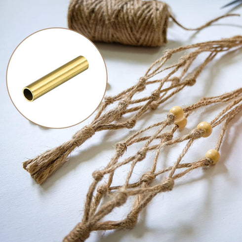 Brass Tube (6mm OD x 0.5mm Wall x 30mm L) 10Pcs, Craft Tubing for Home Decoration and DIY Handicraft
