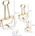 Gold Wire Binder Clips, 18 Pcs, 20 Pcs Cute Paper Clips Set, Assorted Sizes, Office Clamp Clips