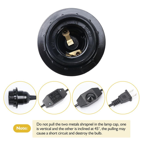 4.75ft E26/E27 Heater Lamp Base,Heat Lamp Holder Hanging Lantern Pendant Light Lamp Cord Cable Socket (Single Lamp