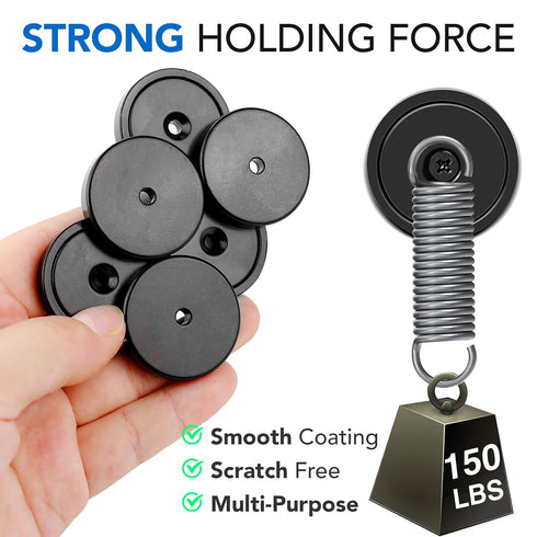 10 Pack 150LB Countersunk 1.4" 0.27" MIKEDE Strong Magnets Heavy Duty, Neodymium Cup Magnets with Hole, Stainless Screw