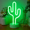 Green Cactus Neon Lights with Holder Base, Cactus Neon Signs for Bedroom,