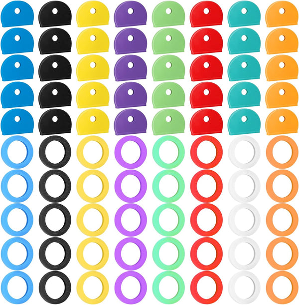 Vibit 80 Pack Key Caps Covers - 1 Inch Standard & 0.95 Inch Round Key Caps Set, 8 Colors, Key Head Protectors for