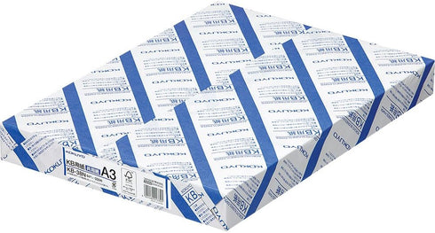 Kokuyo A3 KB Paper, 0.09 mm Thickness, 64gsm, 80 Bright (ISO), 500 Sheets, FSC Certified, Japan Import