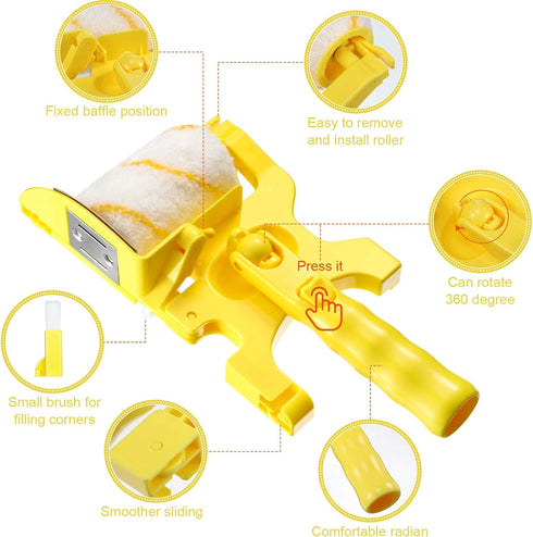 Set of 9 Paint Edger Combo Kit - Multifunctional Handheld Clean-Cut Paint Edger with Extra Roller and Brush