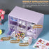 Mini Drawer Organizer 6 Pcs with 9 Drawers, Plastic Desktop Storage Box, Wall Mounted, Purple for Office Home Room