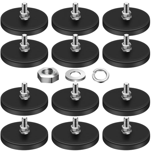 DIYMAG 12Pcs Rubber Coated Magnets, Adhesive Power 30LBS Anti-Scratch Neodymium Large Magnet
