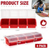 Hushee 4 4 Pcs Screw Organizer Box with Lid Compartments Tool Bin Divider Plastic Stackable Hardware Organizer Small