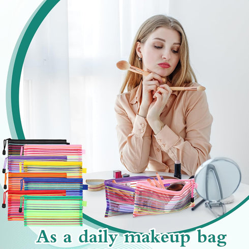 Glenmal 72 Pack Zipper Mesh Pouch, Multipurpose Storage Bag for Office Classroom Supplies