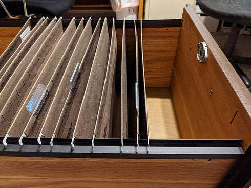 PVC Hanging File Rail for 1/2 Drawer Sides, 2 Feet Long, Black (Sold in Pairs)
